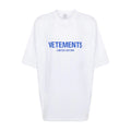 Vetements Men's and Women's Summer Letter Logo Printed Solid Colour Drop Shoulder Short Sleeve T-Shirt #99272