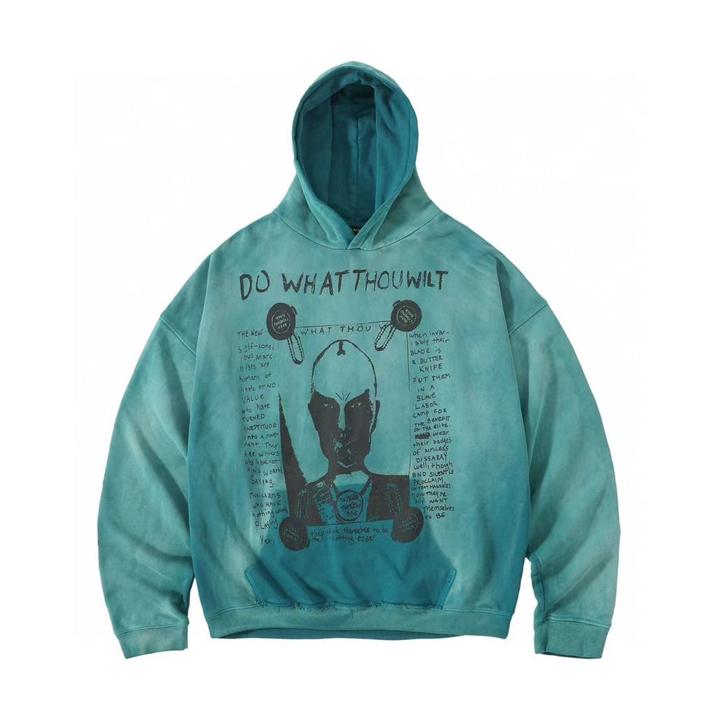 Enfants Riches Deprimes Men's Spring And Autumn Pattern Printed Loose Solid Color Long Sleeve Pullover Hooded Sweatshirt Ngvp #9385