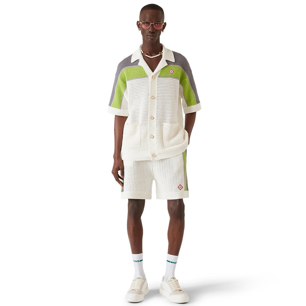 Casablanca Stripe Crochet Shirt Shorts #336490