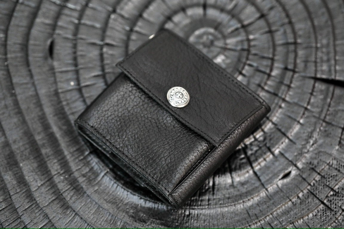 Chrome Hearts Luxury Fashion Trend Italian Cowhide 925 Sterling Silver Accessories Couple Men's And Women's Models Folding Card Case Card Holder Bags Bag #76515
