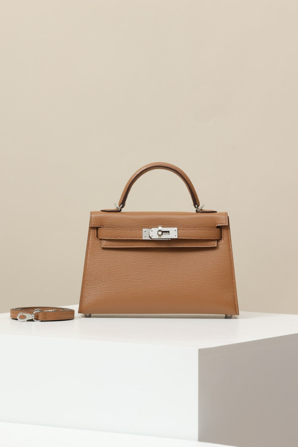 Hermes Women's Fashion Classic Leather Silver Buckle Grain Kelly Bag Handbag Tote Bag Bags KL190240 Handcrafted Leather Bag From The Original Factory's Premium Custom Collection #78391
