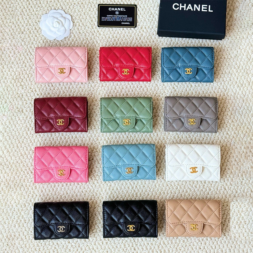 Chanel Classic Card Holder New Black Cf Caviar Calfskin Flap Card Holder With Gold Buckle Ap0214  Bag Bags #196876