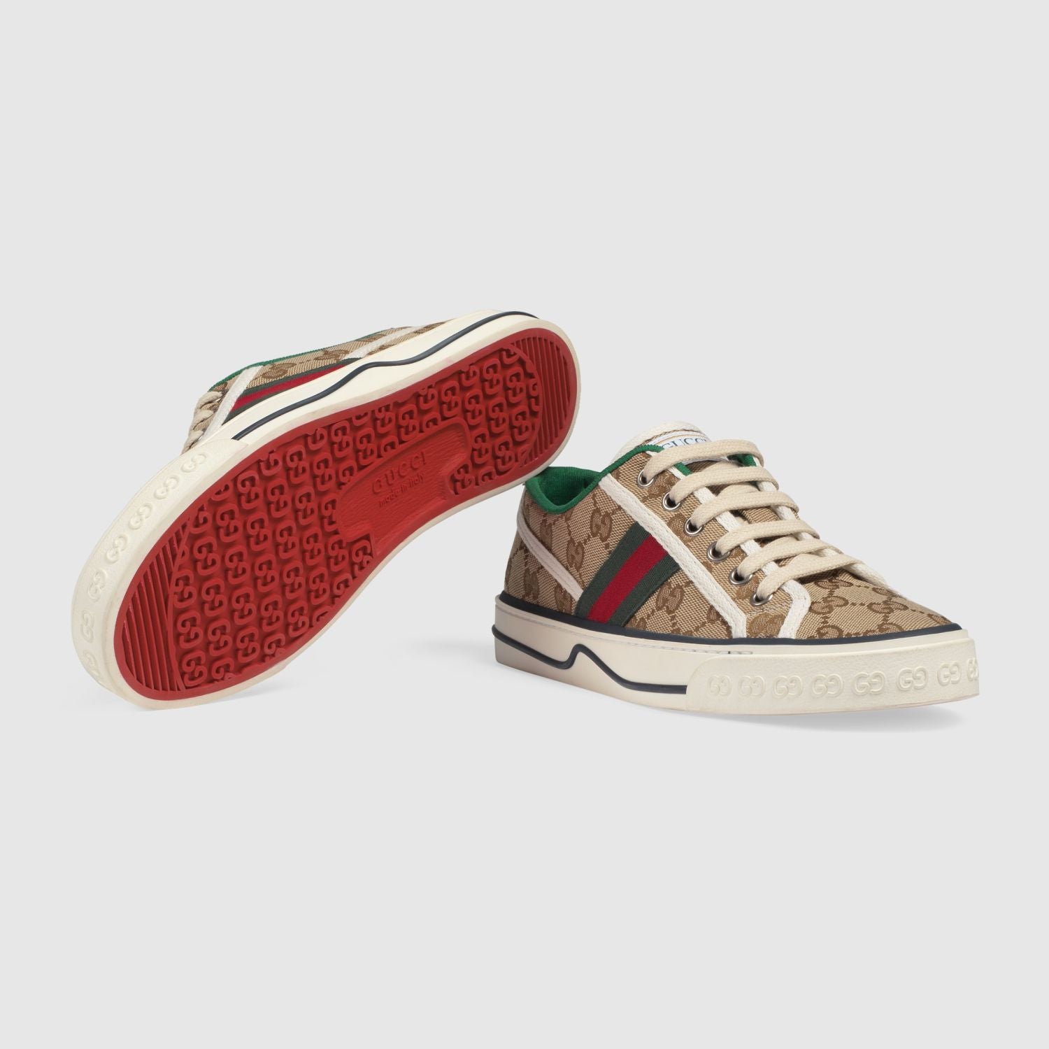 GUCCI Women's Gucci Tennis 1977 Sneaker in Beige Ebony Original GG Canvas #379374