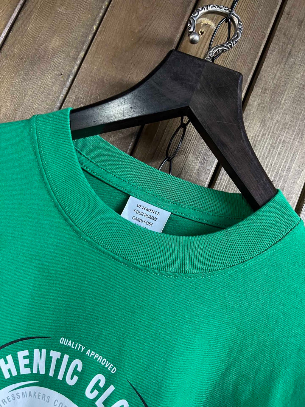 Vetements Men's Summer Logo Pattern Printing Casual Green Loose Round Neck Short Sleeve T-Shirt #71599