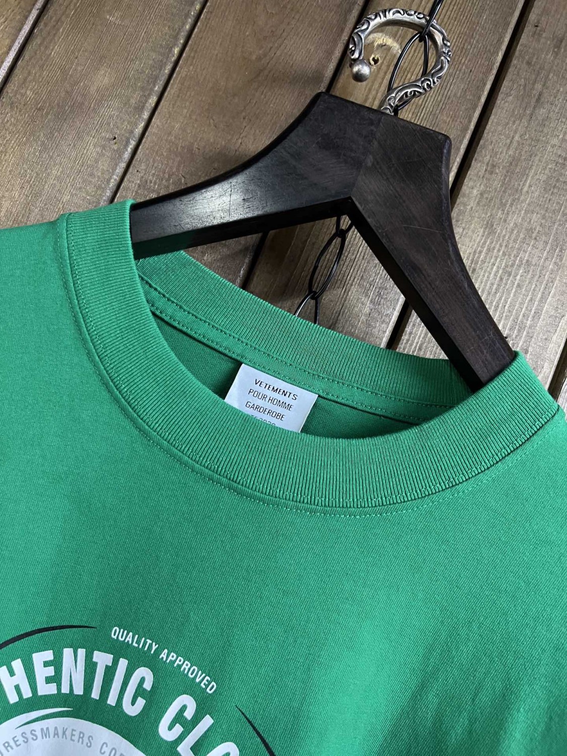 Vetements Men's Summer Logo Pattern Printing Casual Green Loose Round Neck Short Sleeve T-Shirt #71599