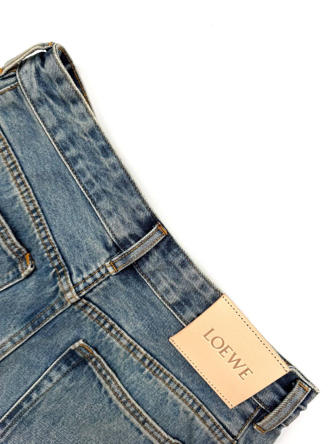 Loewe Men's Spring and Autumn Logo Print Pocket Zipper Loose Solid Color Jeans Pants #76779