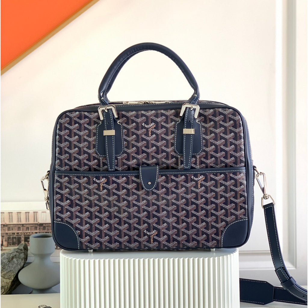 Goyard Men's & Women's Fashion Classic Distressed Full Print Zipper Closure Leather Handle Briefcase Tote Bag Bags #79434