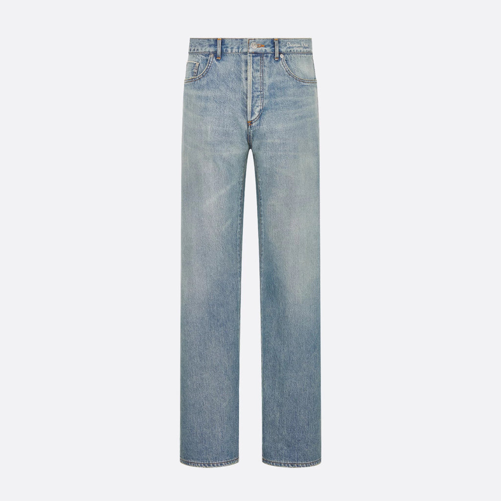 Dior Men's Spring And Fall Solid Color Embroidered Letters Single Breasted Long Sleeved Denim Jacket Jeans Pants Set Suit #74986