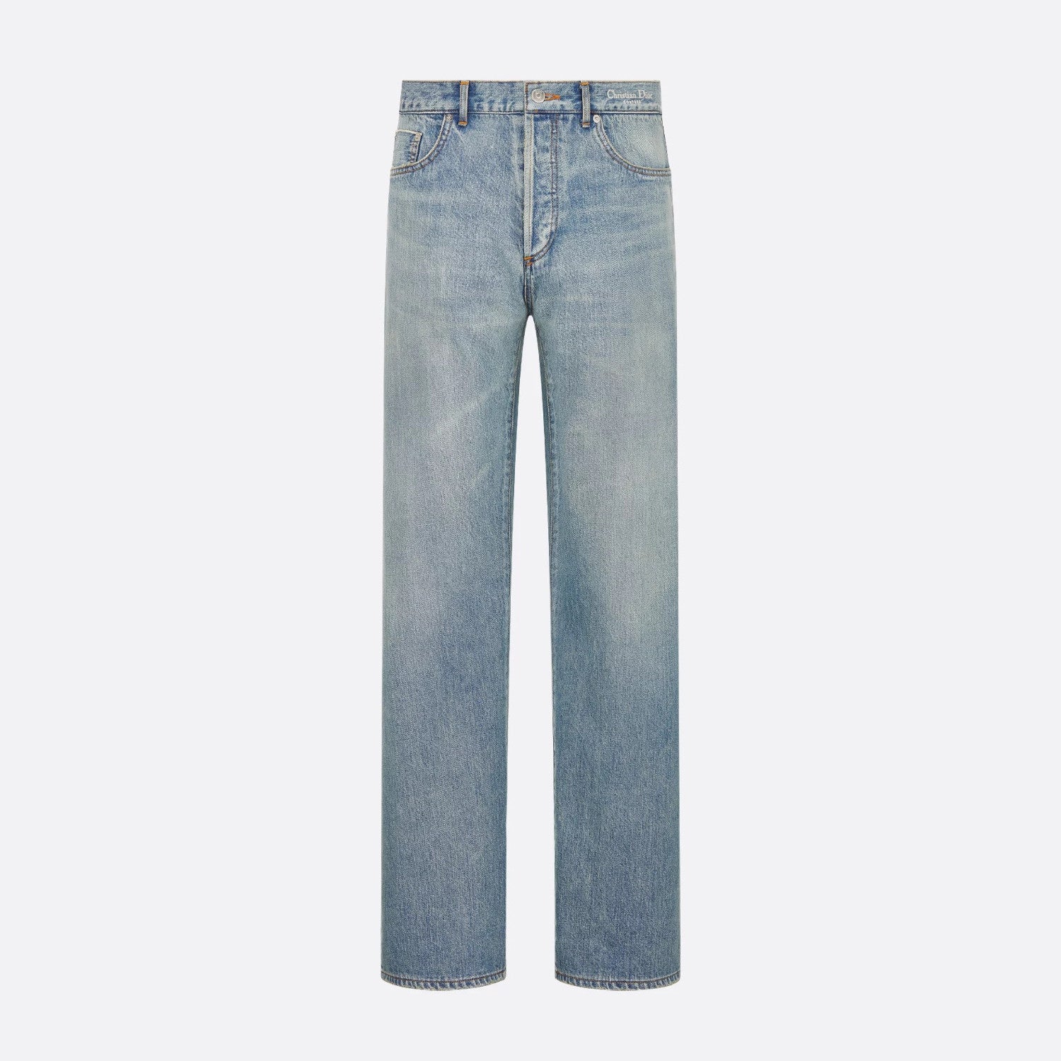 Dior Men's Spring And Fall Solid Color Embroidered Letters Single Breasted Long Sleeved Denim Jacket Jeans Pants Set Suit #74986