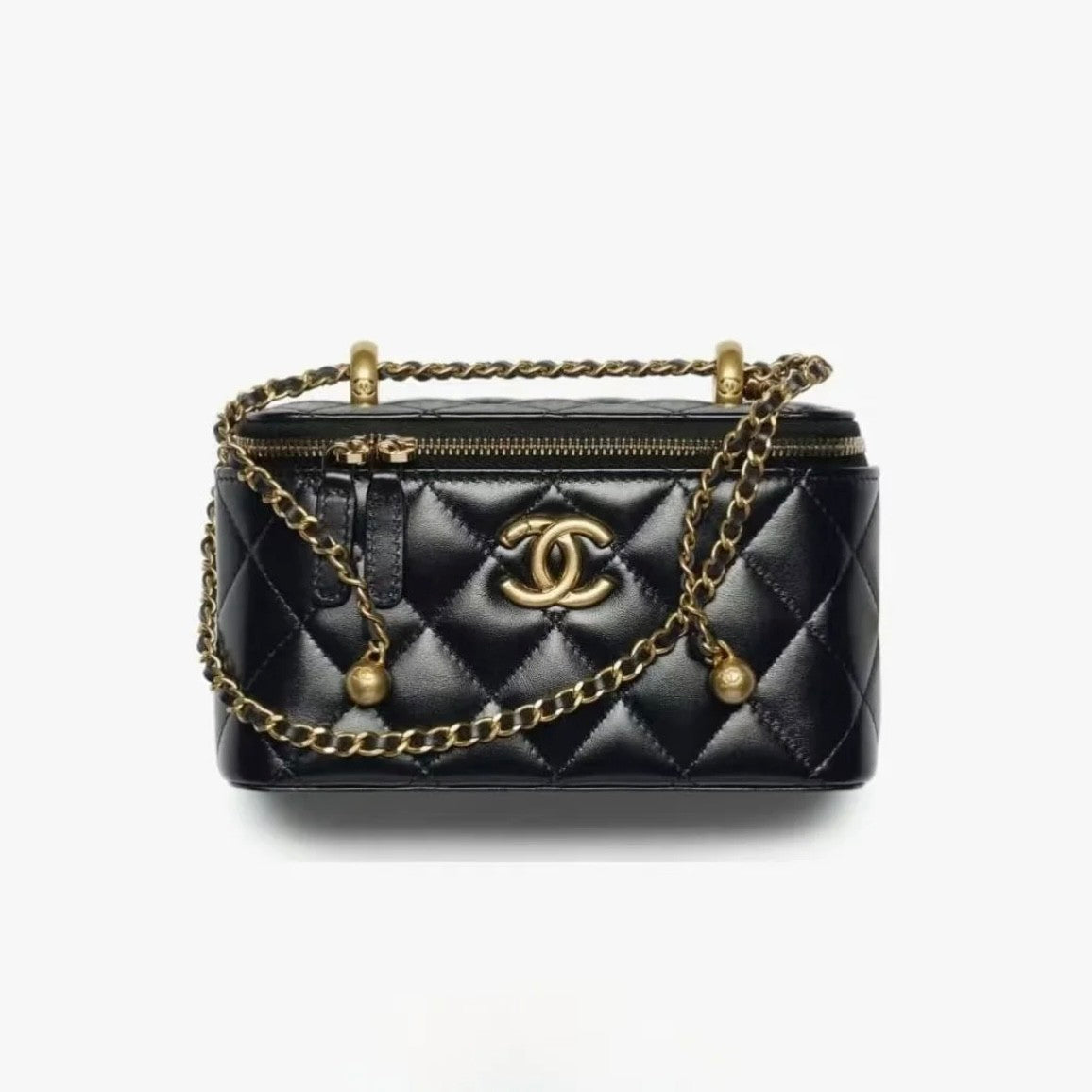 Chanel Women's Classic Fashion Solid Color Logo Sand Gold Buckle Zipper Chain Shoulder Bag Crossbody Bag Bags#78225