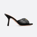 My Dior Heeled Slide Women's Summer Gold Letter Print Solid Color Leather 10cm High Heel Sandals Shoes #77216