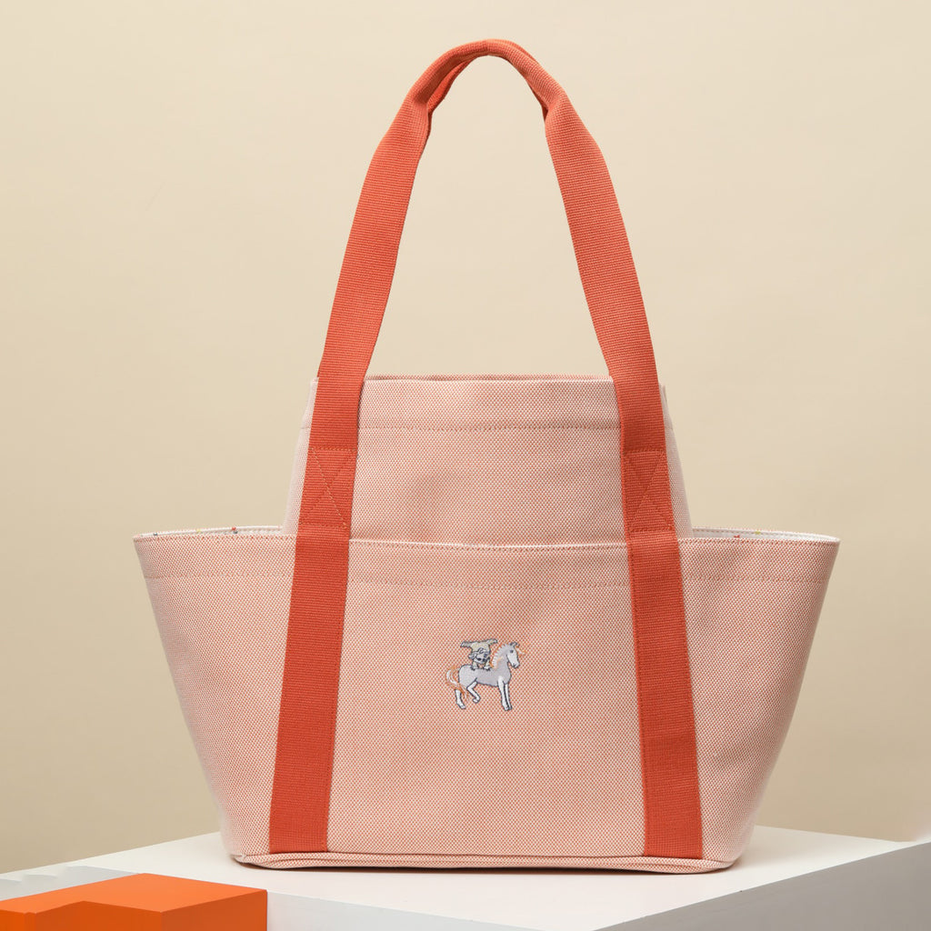 Hermes Unisex Fashion Casual Wool Linen Cotton Color Block Parenting Bag Shoulder Bag Tote Bag Bags #78794