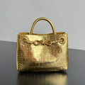 Bottega Veneta  Andiamo Mini Crocodile Pattern Handbag Stylish And Elegant Bags In Gold And Silver Bag Bags Metallic-colored Leather Tends To Fade Easily #196