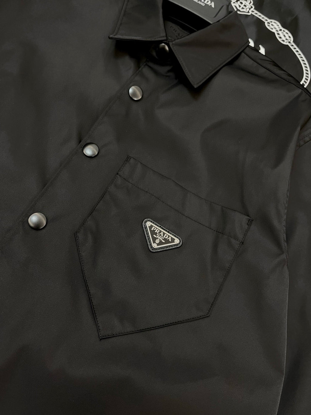 Prada Re-Nylon Men's Spring/Fall Fashion Casual Solid Color Collared Single Button Nylon Jacket Shirt #78762