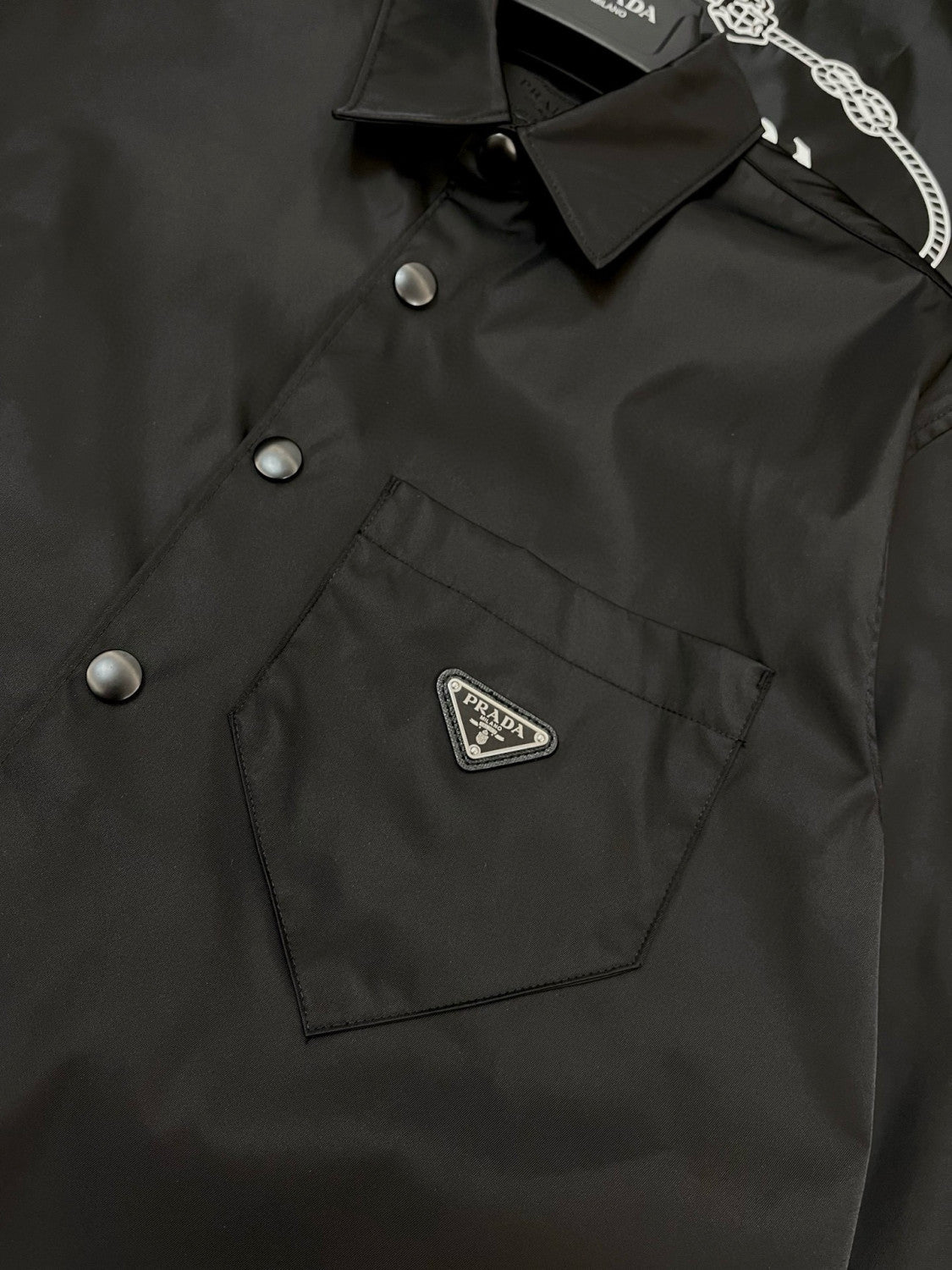 Prada Re-Nylon Men's Spring/Fall Fashion Casual Solid Color Collared Single Button Nylon Jacket Shirt #78762