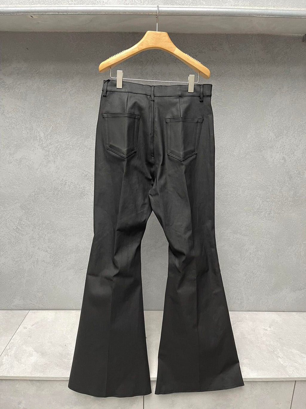 Rick Owens Men's High-street Solid Colour High-waisted Micro-large Denim Trousers Twill Cotton Spring And Autumn Versatile God Pants Ngvp #9827