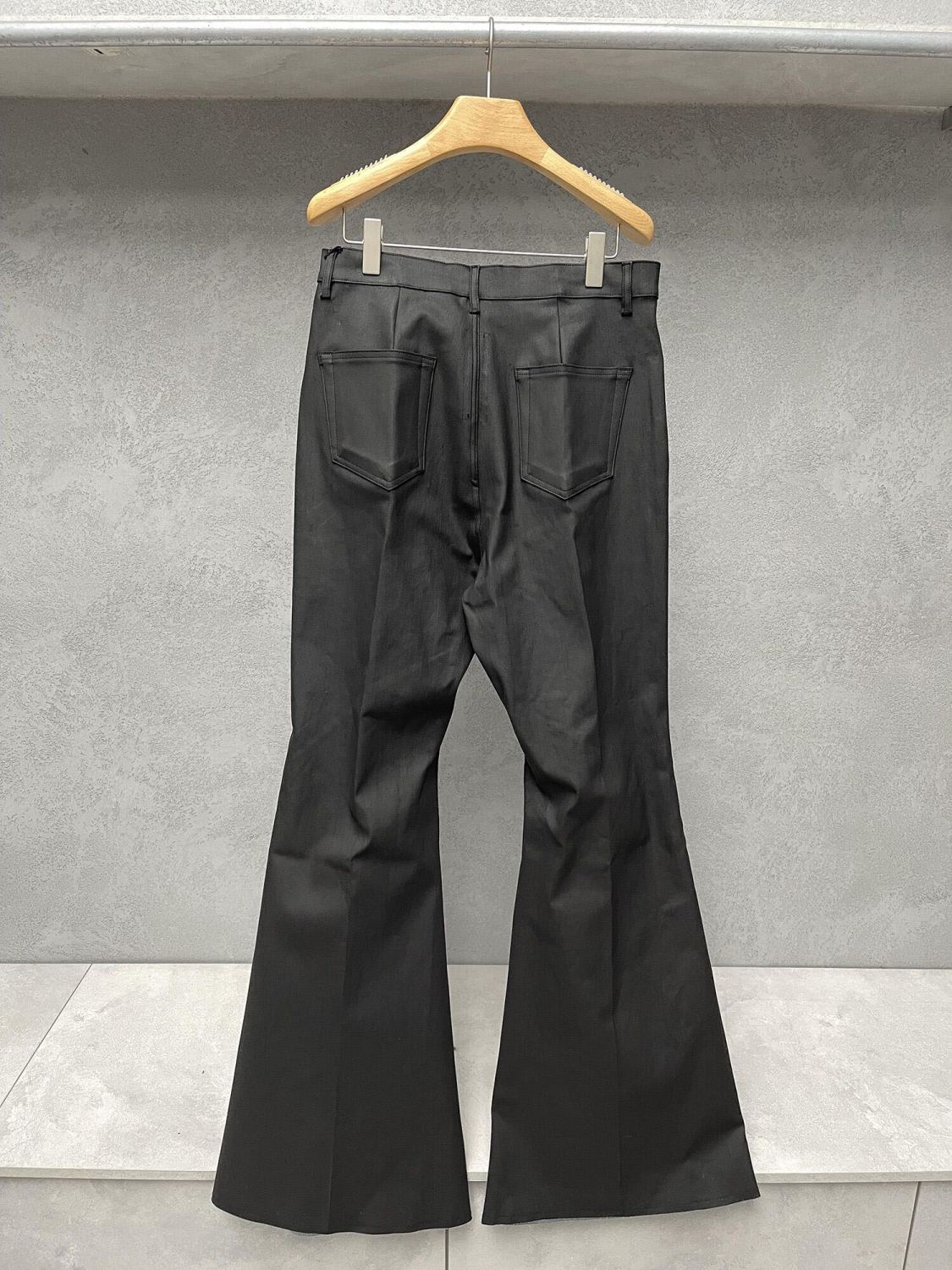 Rick Owens Men's High-street Solid Colour High-waisted Micro-large Denim Trousers Twill Cotton Spring And Autumn Versatile God Pants Ngvp #9827