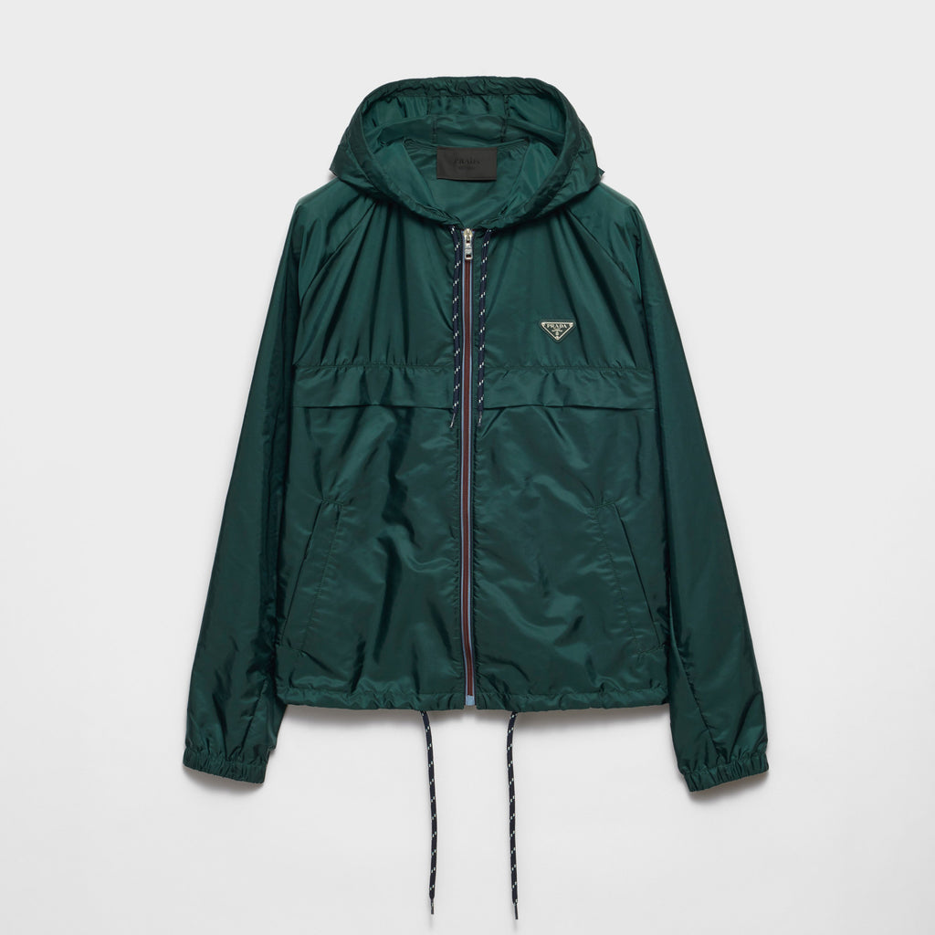 Prada Men's Spring/Summer Casual Fashion Zipper Hooded Elastic Waist Short Sports Jacket Recycled Nylon Short Jacket #78354