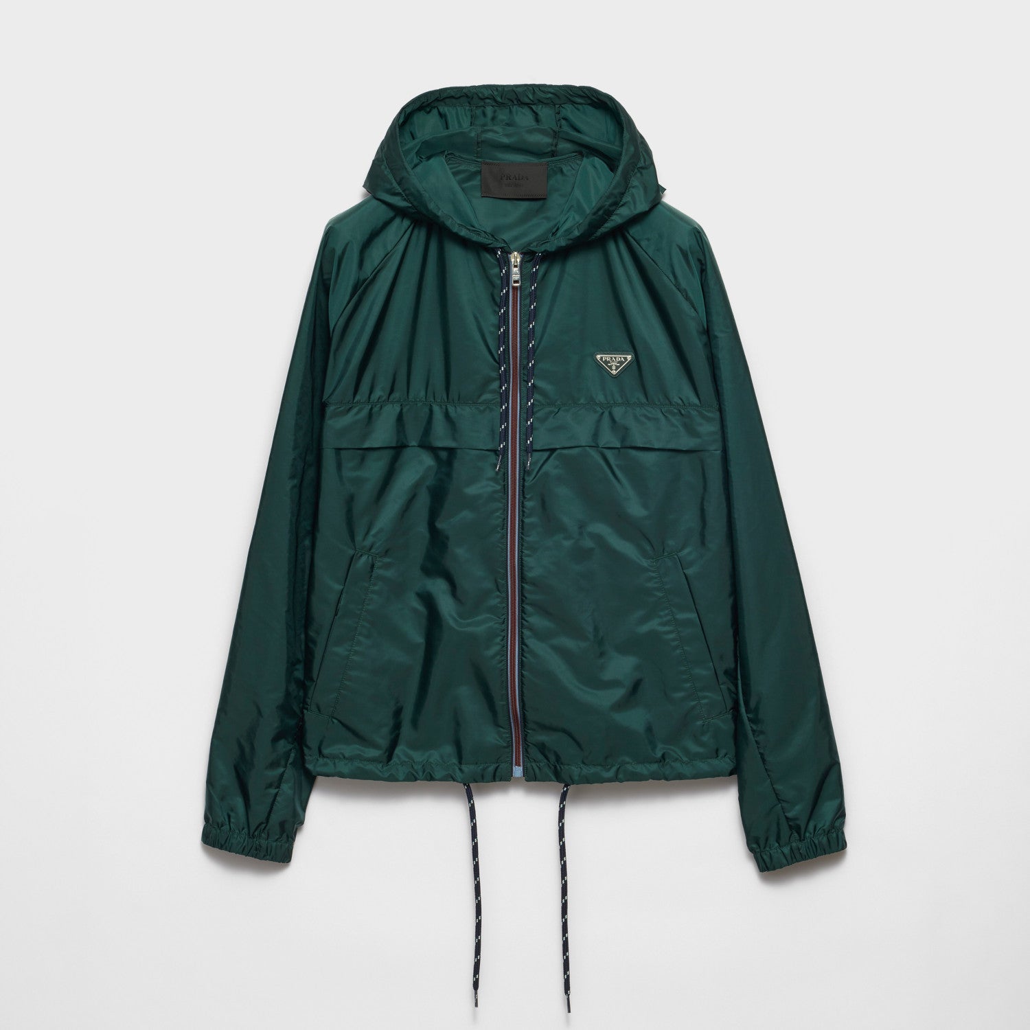 Prada Men's Spring/Summer Casual Fashion Zipper Hooded Elastic Waist Short Sports Jacket Recycled Nylon Short Jacket #78354