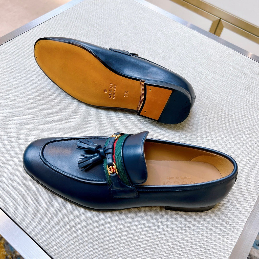 Gucci Men's & Women's Spring/Fall Fashion Casual Round Toe Slip On Leather GG Pattern Leisure Business Shoes #78666