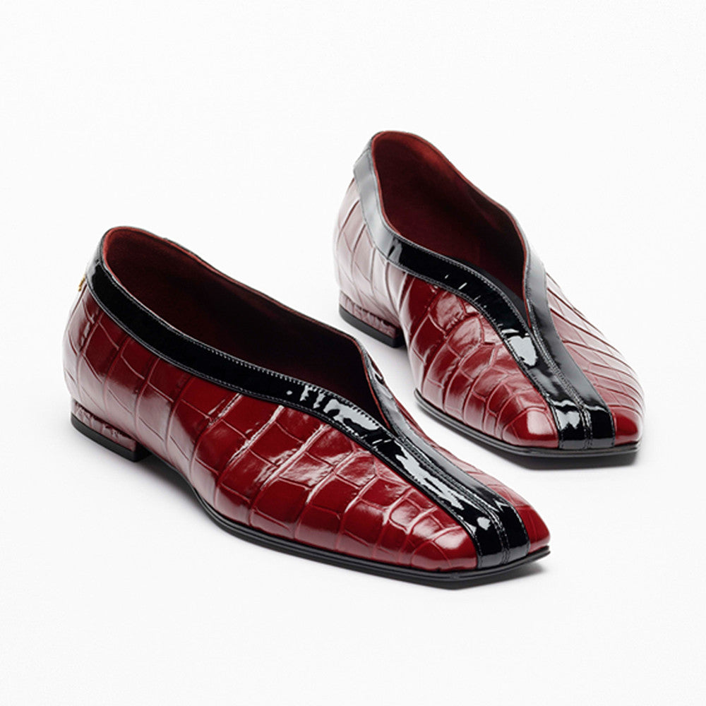 Chanel Ballet Flats Crocodile Embossed Calfskin Patent Calfskin Black #379481