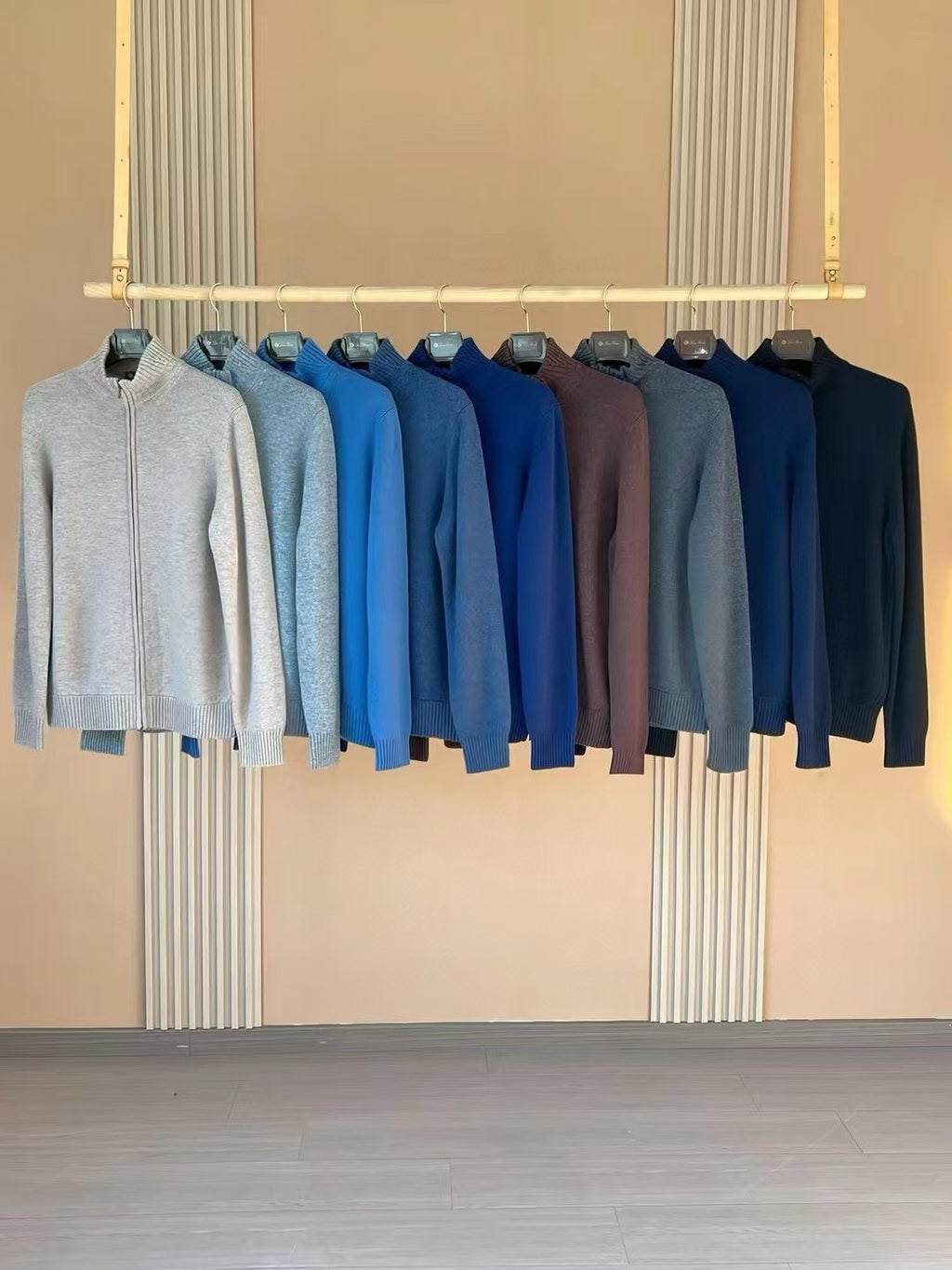 Loro Piana Men's Spring And Autumn Fashion Parksville Long Sleeve Solid Color Zipper Casual Cashmere Aviator Jacket Ngvp #9482