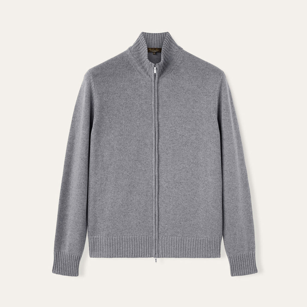 Loro Piana Men's Spring And Autumn Fashion Parksville Long Sleeve Solid Color Zipper Casual Cashmere Aviator Jacket Ngvp #9482