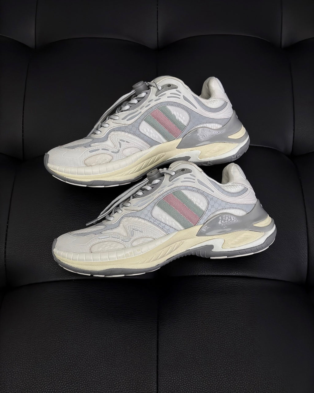 Gucci 2.0 Men's and Women's Mesh Leather Round Toe Drawstring Low Top Sneakers Shoes #77124