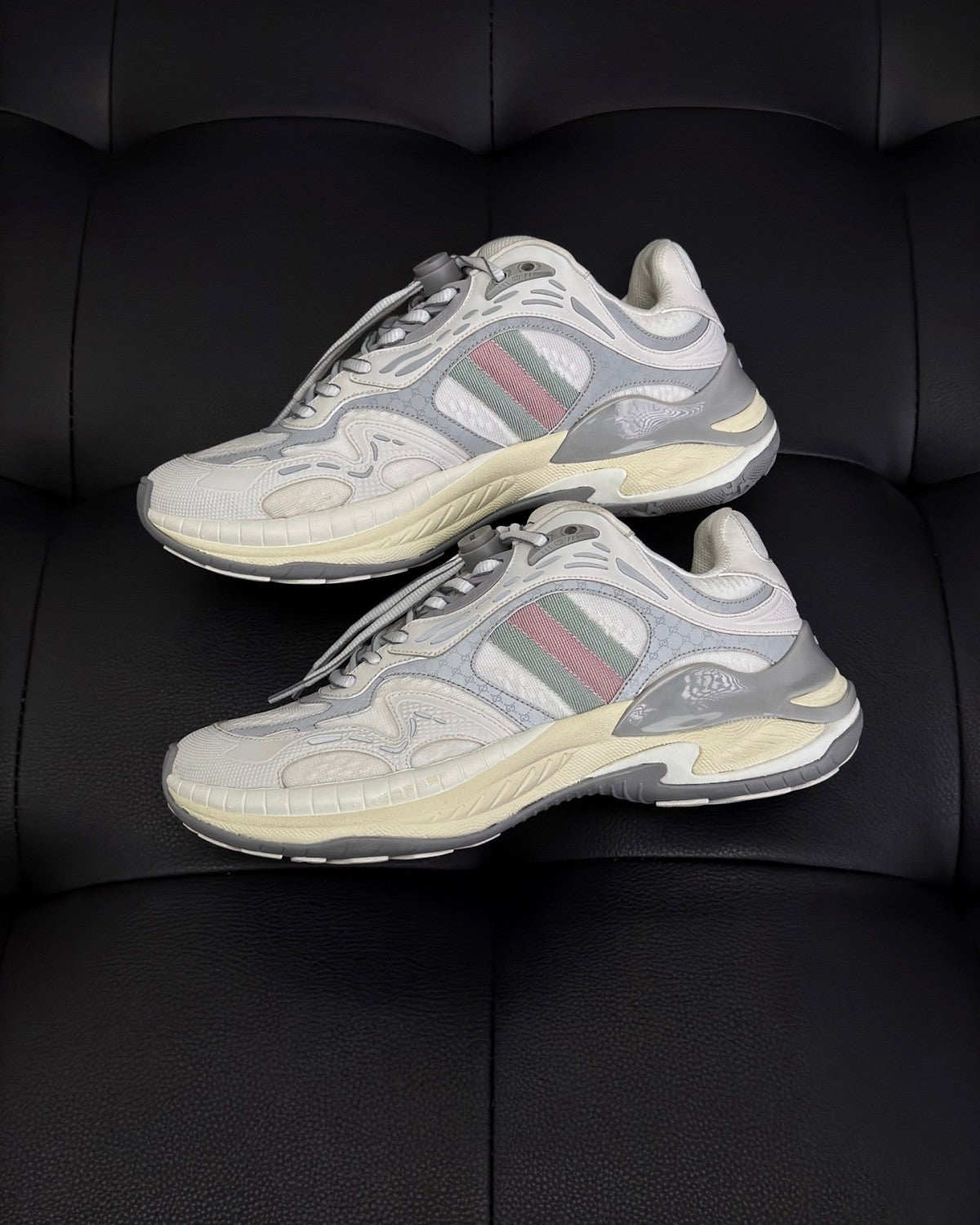 Gucci 2.0 Men's and Women's Mesh Leather Round Toe Drawstring Low Top Sneakers Shoes #77124