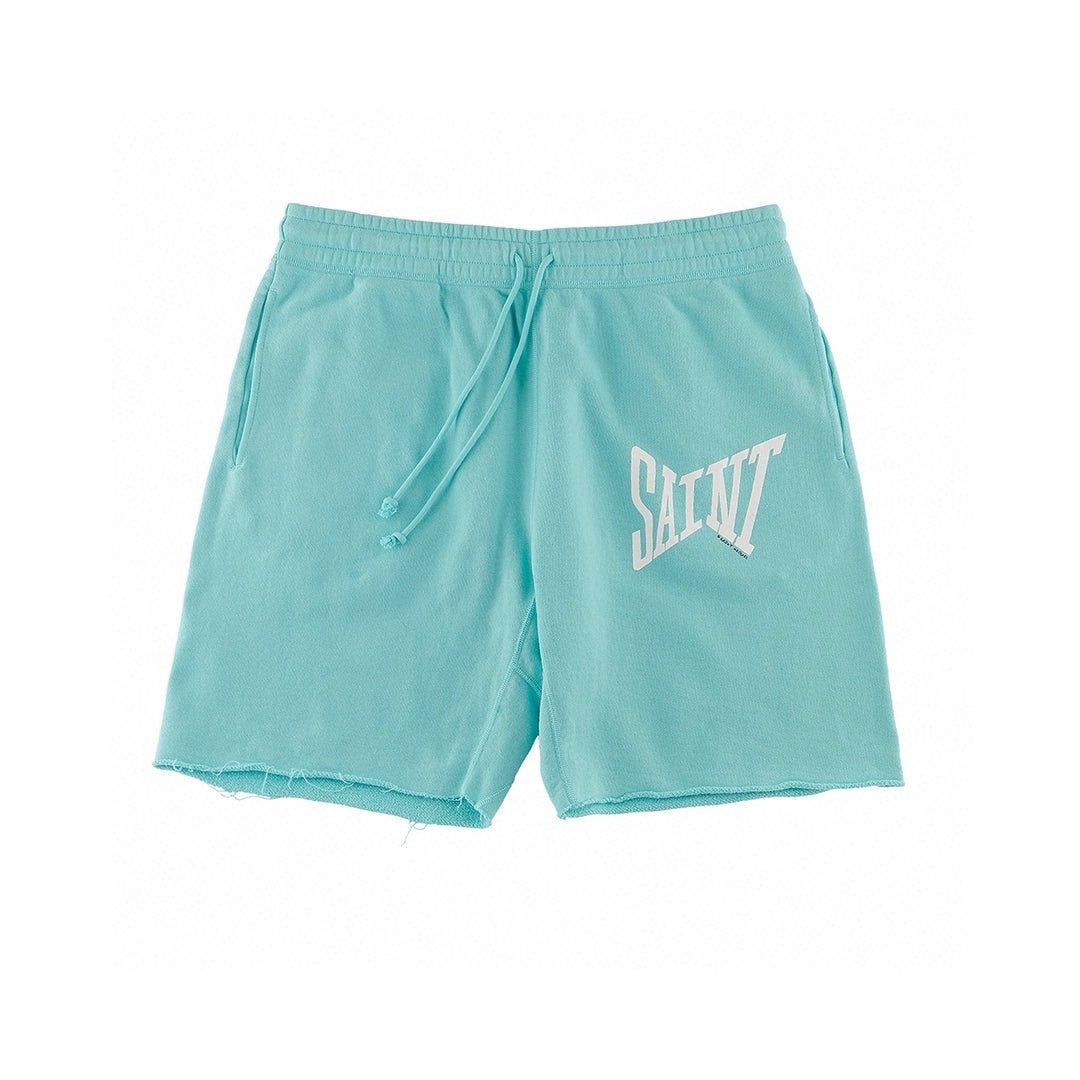 Saint Michael Men's And Women's Retro Color Blocked Fashionable High Street Trendy Casual Elastic Waist Drawstring Shorts  Ngvp #9239