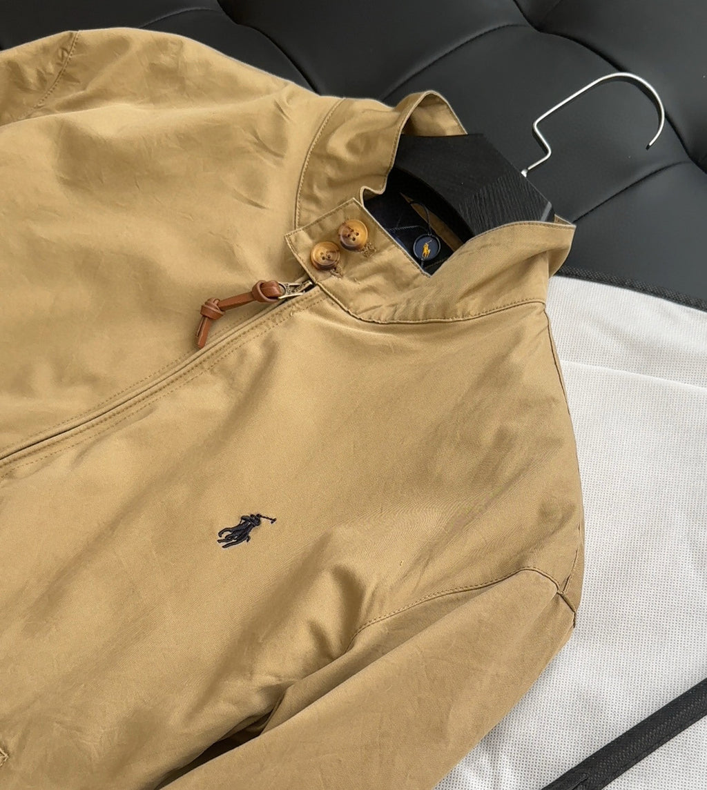 Ralph Lauren Men's Spring and Autumn Solid Color Standing Collar Zipper Long Sleeve Jacket #76254
