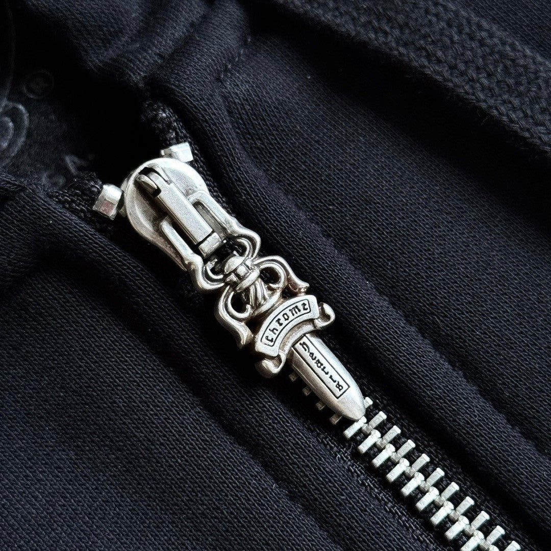 Chrome Hearts Classic 925 Silver Zipper Pull Colorful Horseshoe Zip Sweatshirt #333188