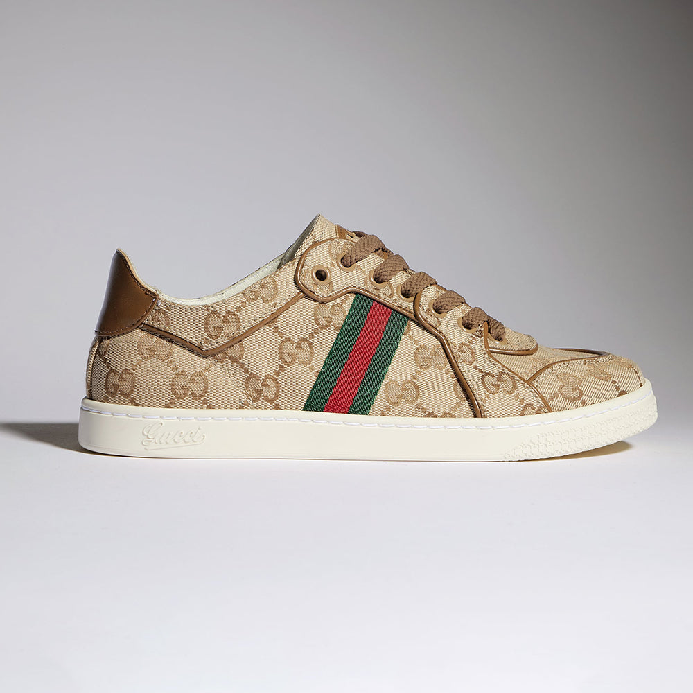 GUCCI Men's Stretch low-top sneaker in white GG leather #388315
