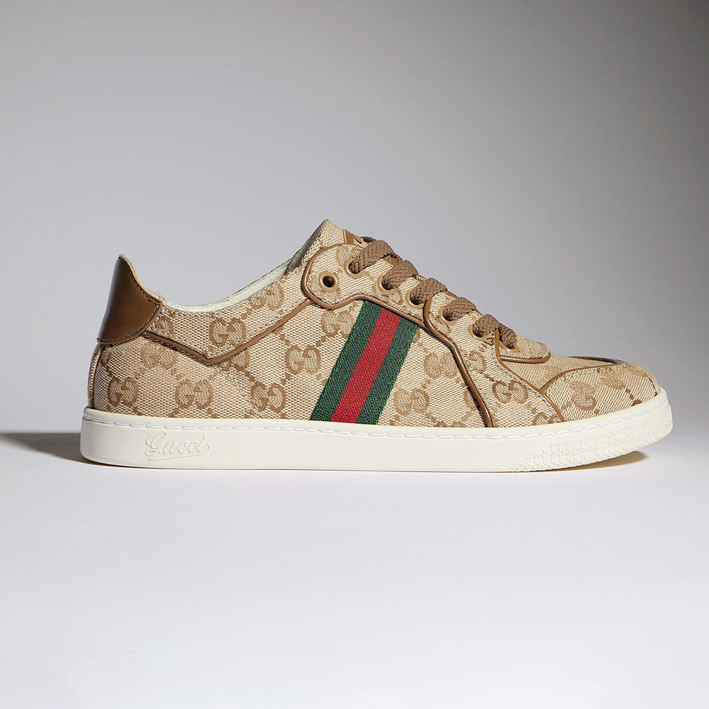 GUCCI Men's Stretch low-top sneaker in white GG leather #388315
