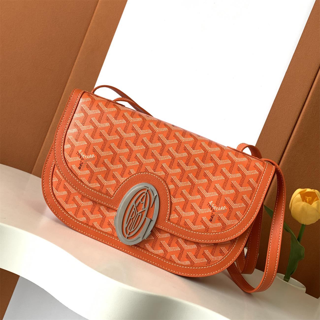GOYARD Men's and Women's Old Flower Full Print Adjustable Shoulder Strap Canvas Patchwork Leather Flap Messenger Bag Shoulder Crossbody Bags #75318