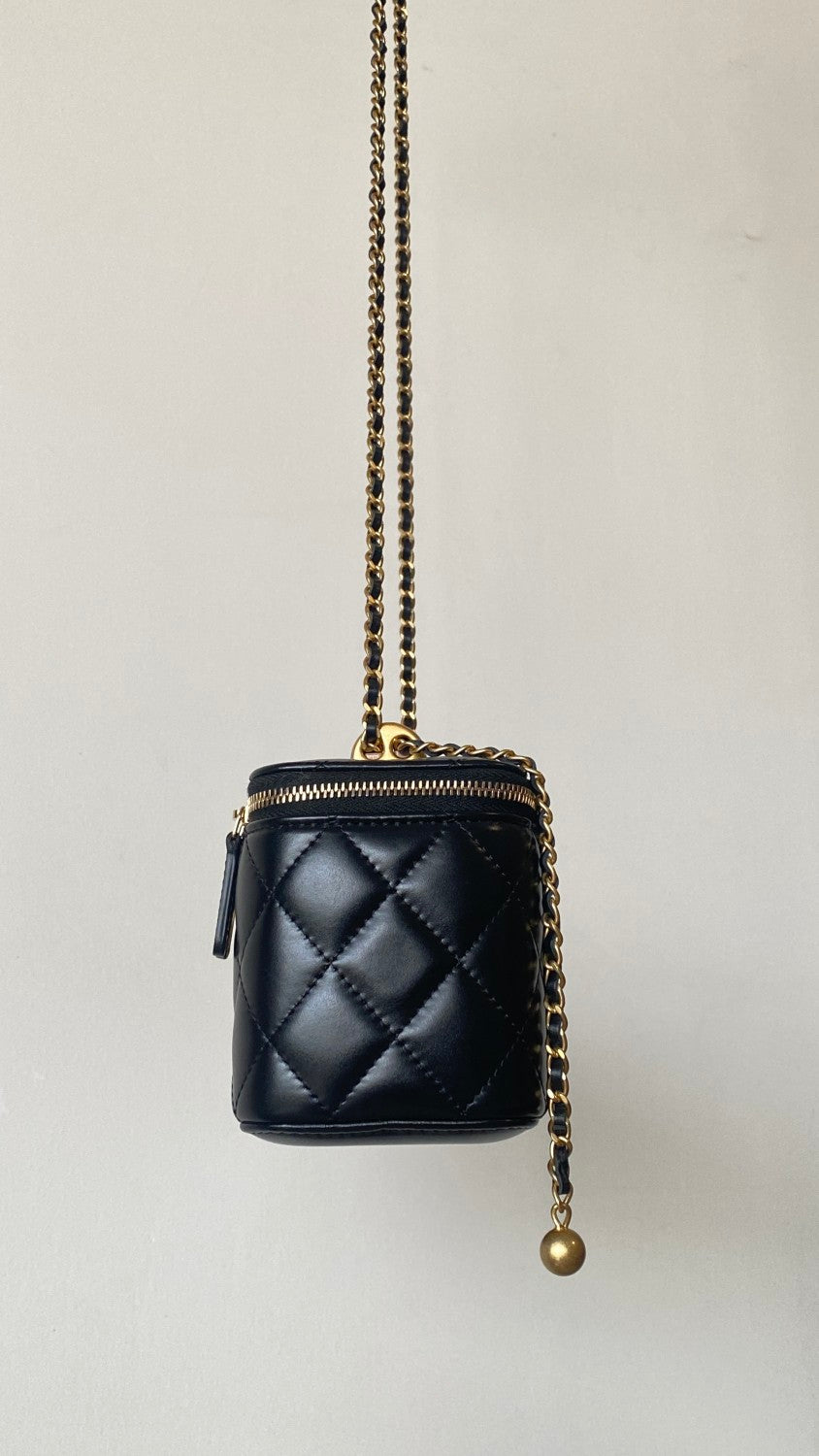 Chanel Women's Classic Fashion Solid Color Logo Sand Gold Buckle Zipper Chain Shoulder Bag Crossbody Bag Bags#78225