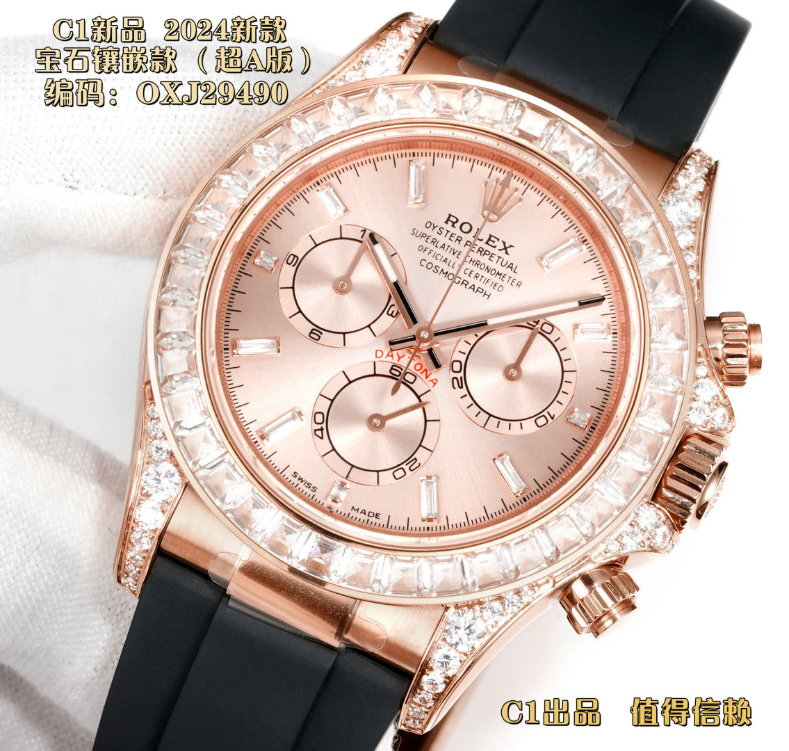 Rolex Men's Automatic Mechanical Movement 100 Meter Water Resistant Dial Watch with Diamonds #75356