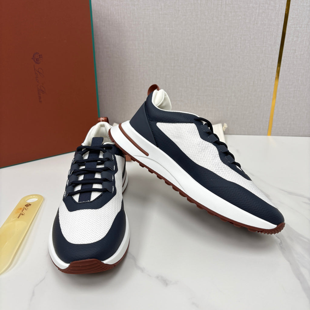 Loro Piana Week End Walk Mesh Cowhide Suede Casual Sneakers #381648