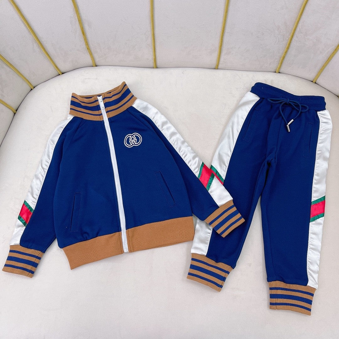 Gucci Kid's Cotton Zip Jacket Jogger Pants Set #39663
