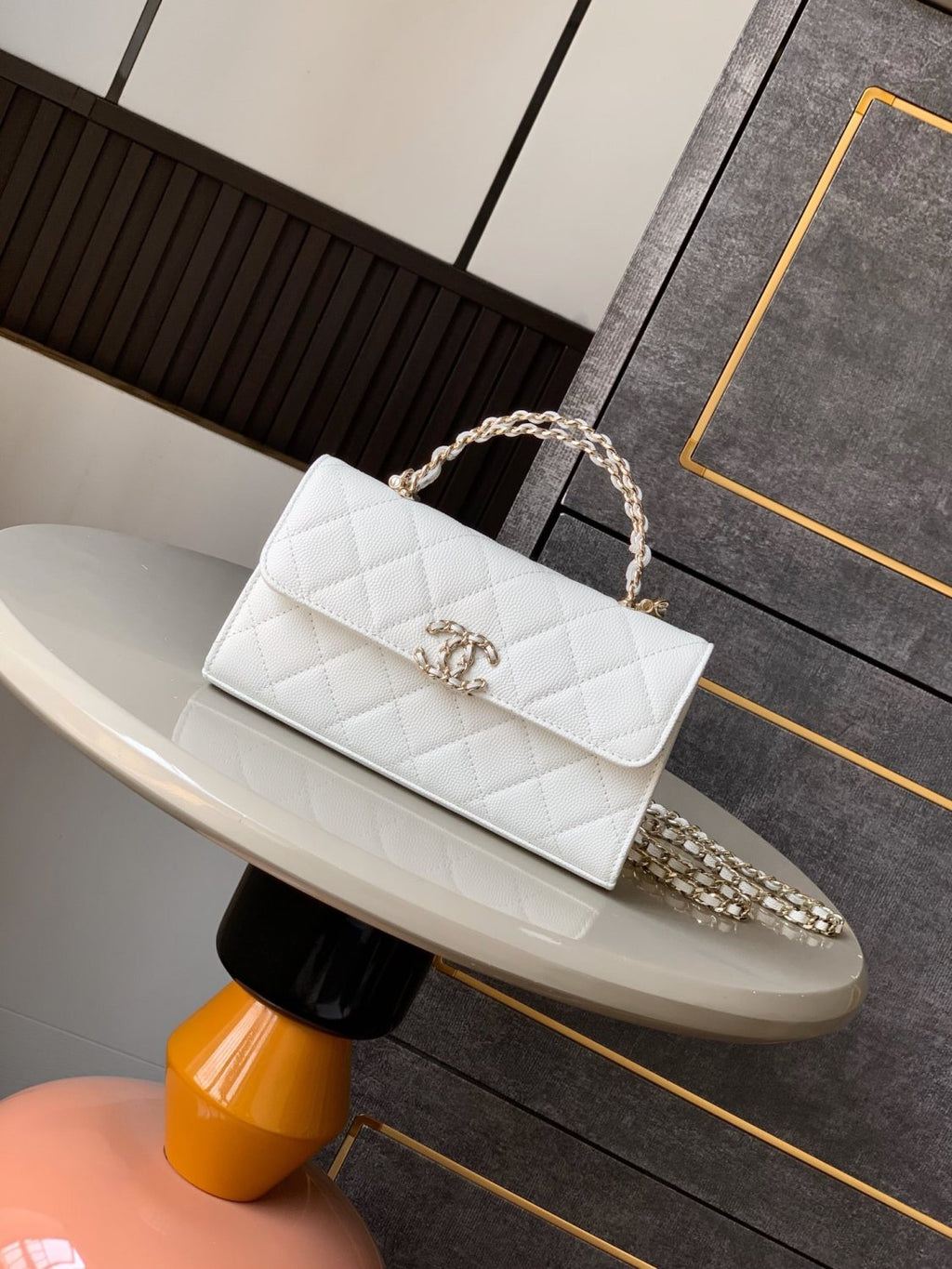 Chanel Women's Solid Color Diamond Pattern Chain Shoulder Strap Grain Embossed Leather Flap Bag Single Shoulder Handbag Crossbody Bags #77513