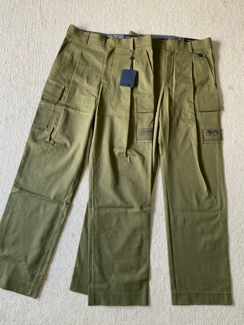 Louis Vuitton Men's Spring/Fall Fashion Casual Solid Color Cotton Twill Workwear Pants With Embroidery Pants #78875