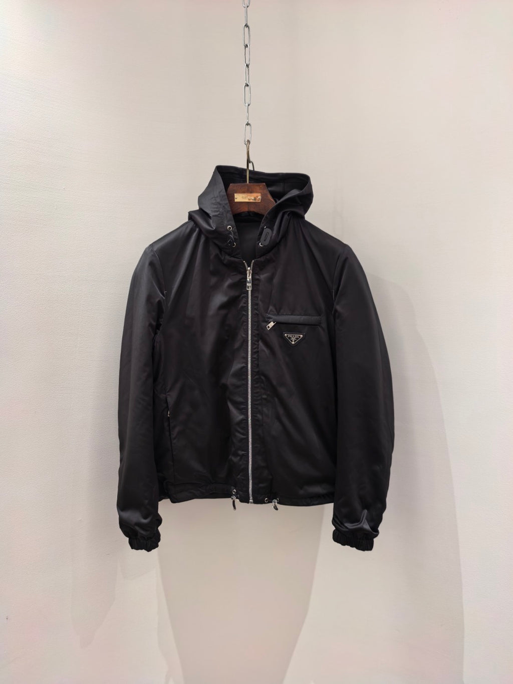 Prada Men's Autumn/Winter Solid Color Reversible Nappa Leather and Re-Nylon Waistcoat Jacket #77778