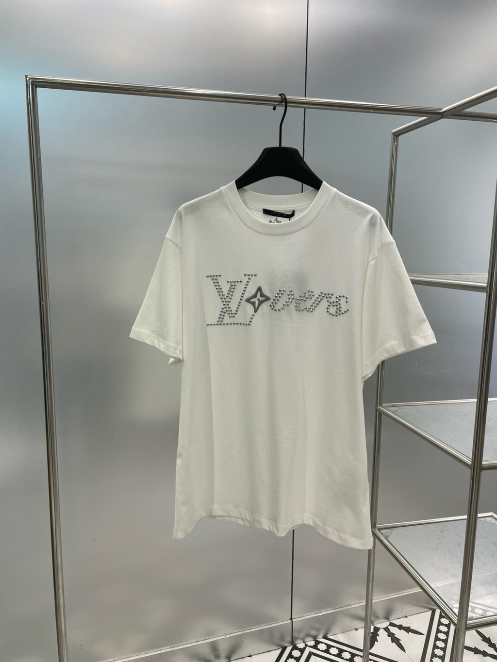 Louis Vuitton Men's Summer Cotton Hot Drill Logo Solid Color Round Neck Short Sleeve T-Shirt #98147