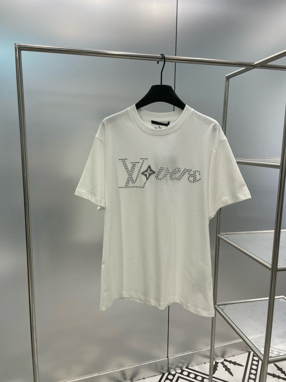 Louis Vuitton Men's Summer Cotton Hot Drill Logo Solid Color Round Neck Short Sleeve T-Shirt #98147