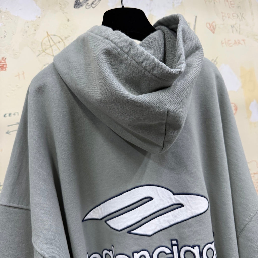 Balenciaga Top-quality Version Men's 3b Football Polo Hoodie in Grey white #336845