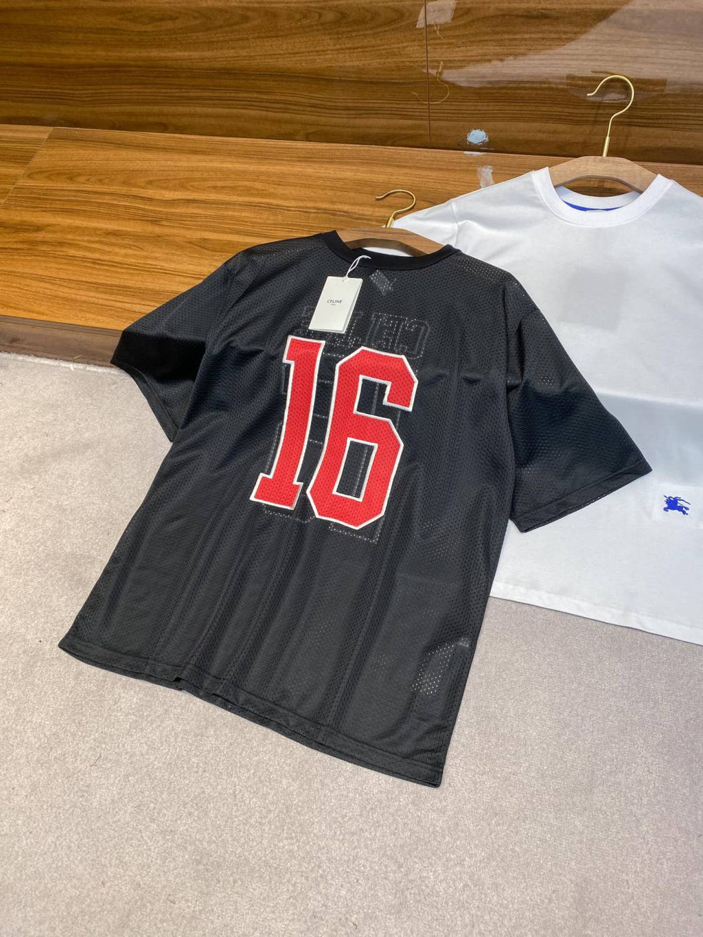 Celine Men's Summer Solid Color Digital Printed Mesh Fabric Round Neck Short Sleeve T-Shirt #75367