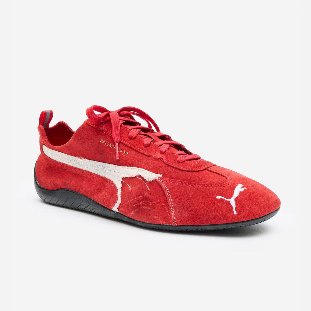 Balenciaga X Puma Women's Solid Suede Leather Low Top Lace Up Flat Sneakers Shoes #76734