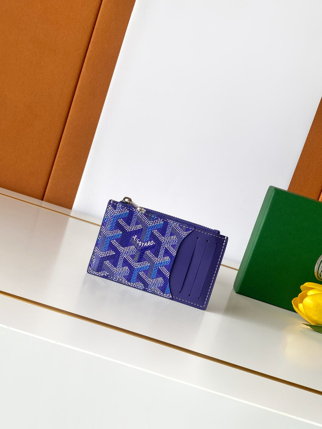 Goyard Four Seasons Color Collection Bourbon Zipped Card Holder Multicolored Fashionable Card Holders Card Pouches Wallets And Coin Purses Bag Bags #84312A