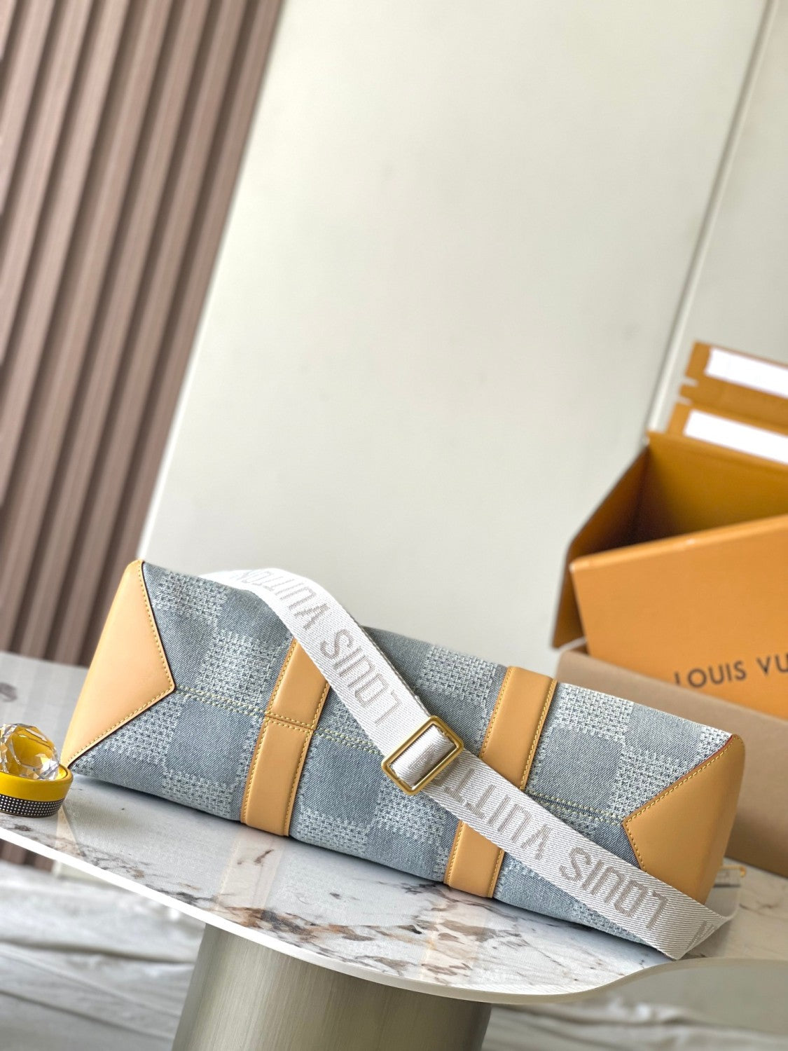 Louis Vuitton Weekend Tote Men's And Women's Solid Colour Detachable Adjustable Shoulder Strap Checkerboard Checkerboard Printing Denim Shoulder Handbag Tote Bag Bags #76851