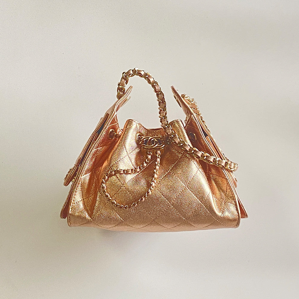 Chanel 25 Mini handbag Metallic Grained Calfskin #333968